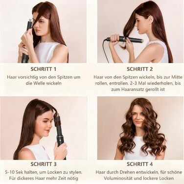 Фен-щітка 5 в 1 для волосся, Airstyler, стайлер для укладання, випрямляч, локони, об'єм, рожевий, Eurostecker