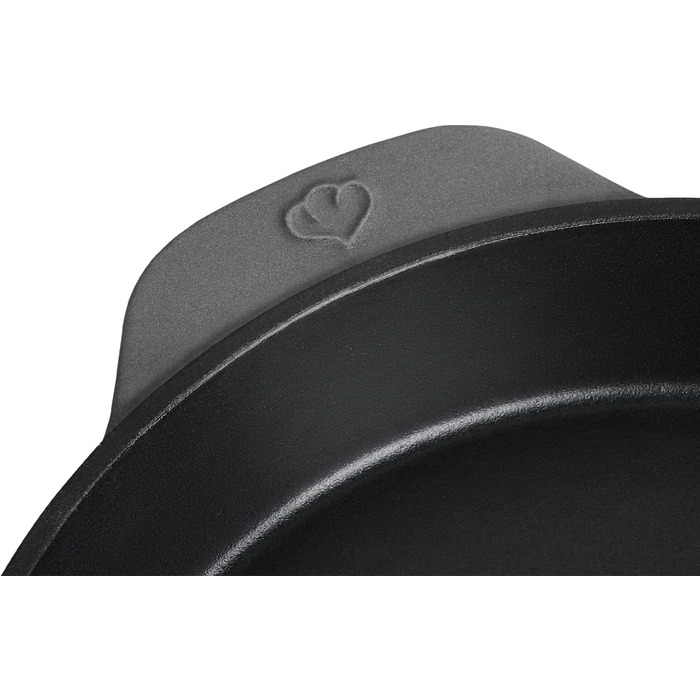 Чавунна гриль-сковорода Springlane 26 см Емальована - для стейків, підходить для всіх плит (індукція), сіра