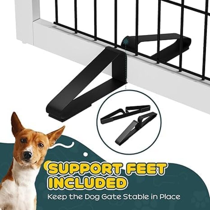 Бамбукове перегородка для тварин Semiocthome з 2 стійками, 61 см, 2 панелі. Безпечний загороджувальний забір для собак та котів, для дому та сходів.