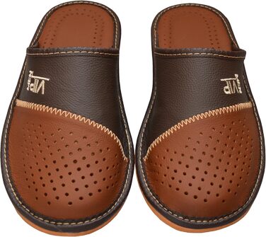 Чоловічі домашні тапочки World of Leather з натуральної шкіри, коричневі, 43 EU