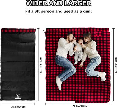 Спальний мішок фланелевий теплий 3-4 сезони XXL з бавовняним підкладом для дорослих, відпочинку на природі, риболовлі, кемпінгу, походів, легкий для дому та вулиці. Синій з наповнювачем 2lbs (Червоний з наповнювачем 2lbs)