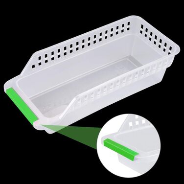 E-Senior Refrigerator Organizer, Refrigerator Drawers, Stackable Refrigerator Organizer for Freezer, Kitchen, Countertops, Cabinets (Random Color) (8 Pieces)
