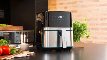 Аерофритюрниця Cecotec Cecofry Full Inox 5500 Pro, 5.5 л, 1700 Вт, цифрова безмасляна фритюрниця з корпусом із нержавіючої сталі та 8 режимами приготування