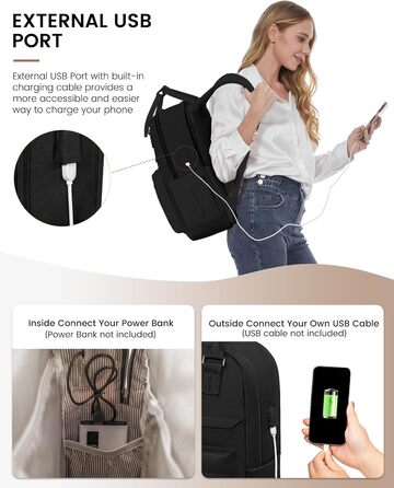 Жіночий рюкзак LOVEVOOK 15.6' для ноутбука, подорожей, роботи: водонепроникний, елегантний, для школи, університету, офісу (бежевий, хакі)