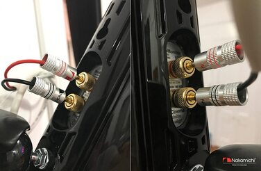 Штекери Nakamichi 24K позолочені бананники 12-18 AWG для акустики, підсилювачів, Hi-Fi, AV-ресиверів, стерео, домашнього кіно, аудіокабелів, 4 шт. (2 пари)