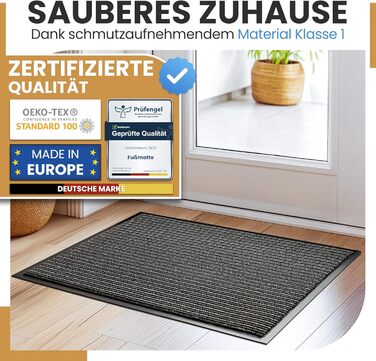 Килимок для дому 40x60 см (смугастий) - міцний, поглинаючий бруд, внутрішній килимок