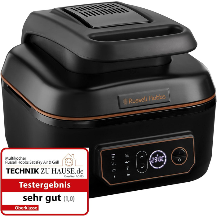 Аерофритюрниця Russell Hobbs SatisFry XL 5,5 л, мультифункціональна, Rapid Air, електрична, гриль, мультикухар, антипригарна, підходить для посудомийної машини, верхнє та нижнє нагрівання, повільне приготування, випічка, модель 26520-56