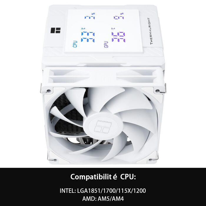 Кулер для процесора TR Peerless Assassin 120 Digital White - 1850RPM, підтримка Intel LGA1700/1851/115X/1200, AMD AM4/AM5