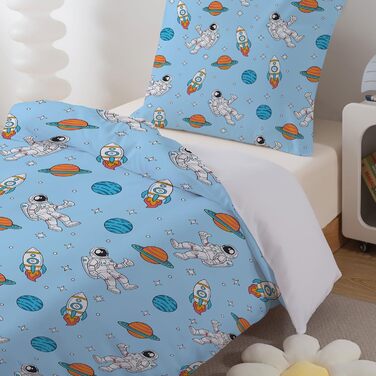 Комплект постільної білизни для дитячого ліжечка DJDEA 100x135 см - Динозаври, м'яка мікрофібра, 2 шт. (з наволочкою 40x60 см)