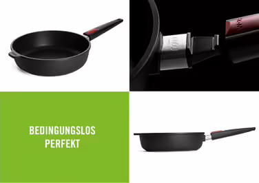 Woll Nowo Titanum High-Rim Frying Pan - Induction -, Ø 28 cm, 7 cm high, with detachable handle - Suitable for all types of stovetops, non-stick coating