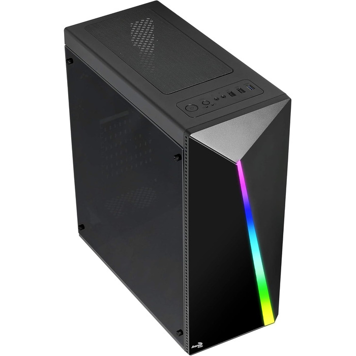 Корпус для ПК AeroCool SHARD, ATX, з акриловим склом, RGB, 13 режимів, вентилятор 12 см, чорний