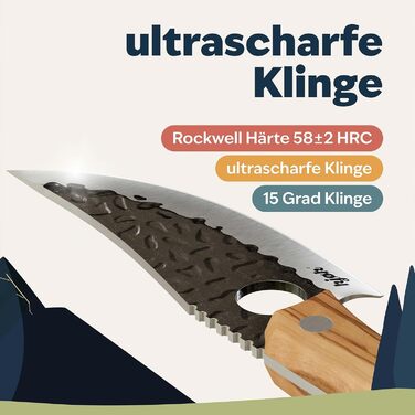Преміальний японський кухонний ніж 15 см з отвором, лезо 58±2 HRC, оливкова ручка, оригінальний гострий ніж для кухні, барбекю, гриля, азіатський стиль