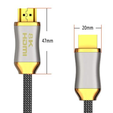 HDMI 2.1 кабель оптоволоконний - 8K 120Hz, 4K 240Hz, HDR10+, 3D, eARC, CEC, HDCP 2.3, Optisches Ultra High Speed, позолочені контакти, 2M, чорний