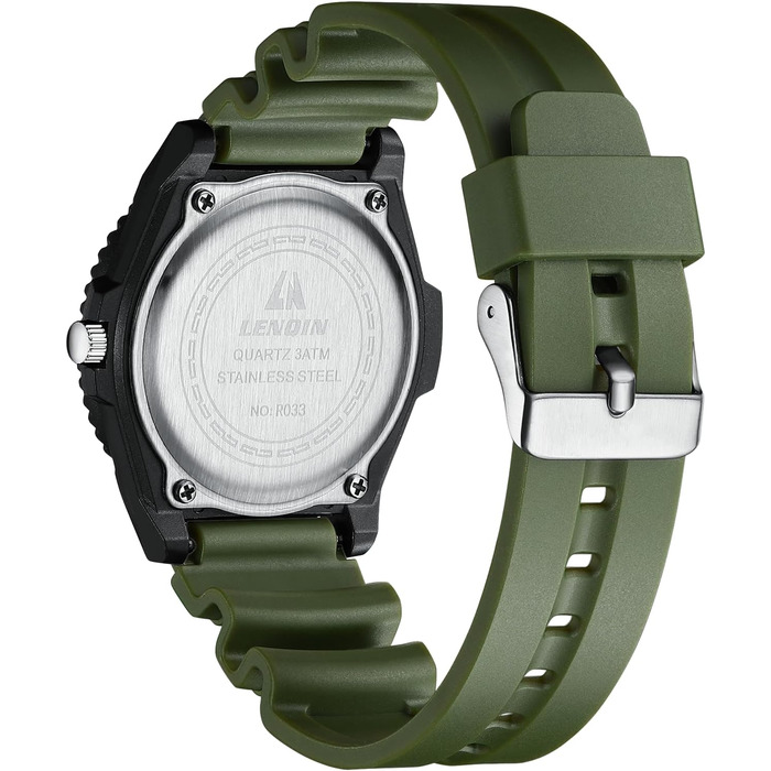 Годинник чоловічий LENQIN з нержавіючої сталі, водонепроникні аналогові кварцові годинники з датою, світяться, модні повсякденні годинники для чоловіків (06-зелений, чорний, жовтий)