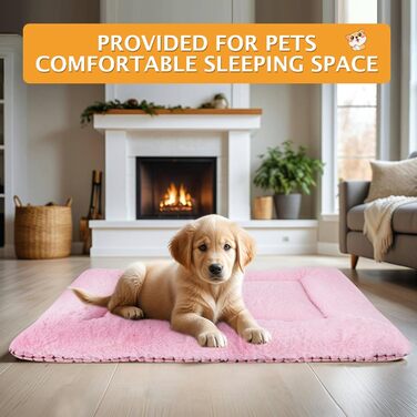 Dog Bed Soft and Warm Mat Dog Cushion Washable Cozy Reversible Pet Sofa Cushion PS085 (106x71 CM, Pink)