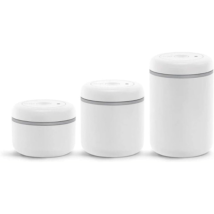 Atmos Vacuum Containers for Coffee and Food, 1.2 Liter, Matte White, Large (1.2 L)