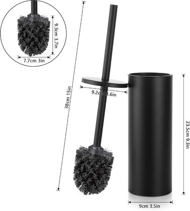 Набір для чищення унітазу Fiisayl: щітка та тримач з нержавіючої сталі, чорний колір