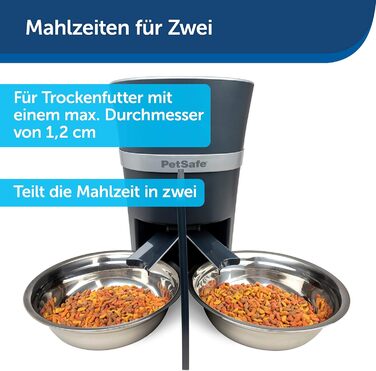 Автоматичний годівник PetSafe для 2 тварин: собак та котів, з мискою, BPA-free пластик