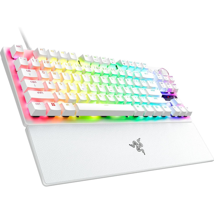 Клавіатура Razer Huntsman V3 Pro TKL Mercury: 60% механічна з оптичними перемикачами Red, Doubleshot PBT, USB-C, QWERTY US-Layout