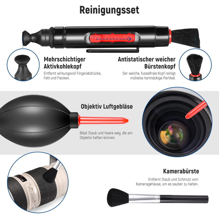 Набір об'єктивів NEEWER 52mm: ширококутний, телеоб'єктив, макро, ND-фільтри (ND2, ND4, ND8), UV, CPL, FLD для APS-C