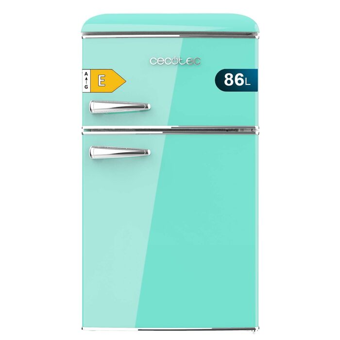 Холодильник Cecotec Bolero CoolMarket 2D Origin 86 Green - Ретро, 86л, Клас E, Зелений