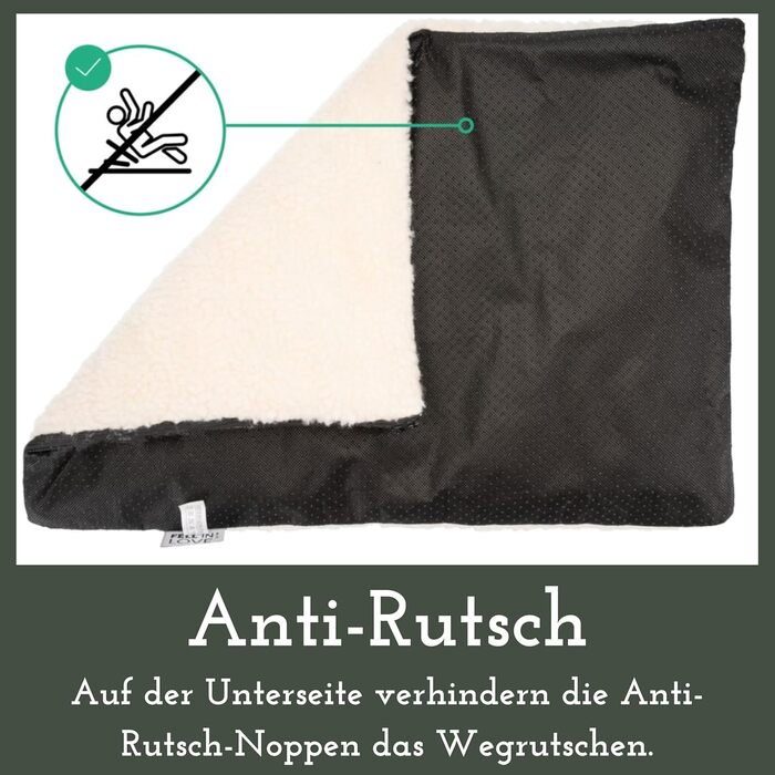 Самогріюча ковдра для собак Fellou 90 x 64 см - тепла підстилка для тварин, миється, без сторонніх звуків, бежевого кольору