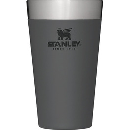 Термокружка Stanley Adventure Stacking Bierkrug 473 мл, нержавіюча сталь, з подвійними стінками, ізольована, без BPA, для зберігання напоїв холодними, 4 години, можна мити в посудомийній машині, колір Charcoal