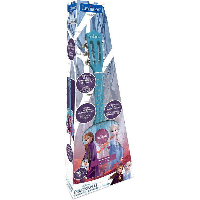 Гітара Lexibook Akustikgitarre K2200 Disney Frozen - дерев'яна, 36'', з навчальною інструкцією та чохлом