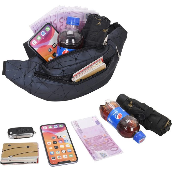 Жіноча поясна сумка-бананка: водонепроникна, з PU-шкіри, для спорту, відпочинку та повсякденного використання (темно-синій)