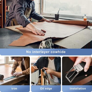 Чоловічий шкіряний ремінь BESTKEE 35 мм, обертається – для джинсів, штанів, гольф-одягу, чорний/коричневий, довжина 47' (для талії 40'-45')