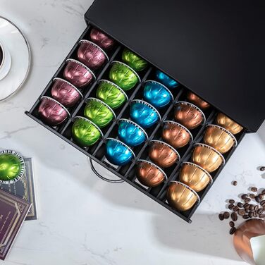 Організатор для капсул Nespresso Vertuo, чорний металевий стійка на 50 капсул (Net Side)