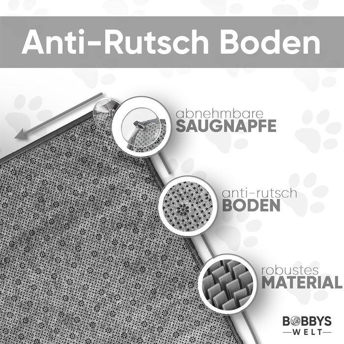 BOBBYS WORLD® Snuffle Mat [Test Winner] for Dogs & Cats + FREE E-Book - Interactive, Bite-Proof Dog Toy - Intelligence Toy for Promotion and Activity - Puzzle Toy | Grey
