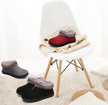 Жіночі теплі халапи з антиковзкою підошвою Mishansha, халапи з меморі-піною, плюшеві тапочки, розмір 36-43 EU (40 EU, сіре хутро)