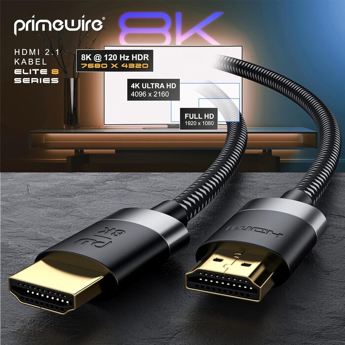 HDMI 2.1 кабель 1.5м - 8K@60Hz/120Hz, 4K@240Hz, HDR, Ethernet, ARC, для PS4/Xbox, UHD II, 8K, 4K, 1.5м