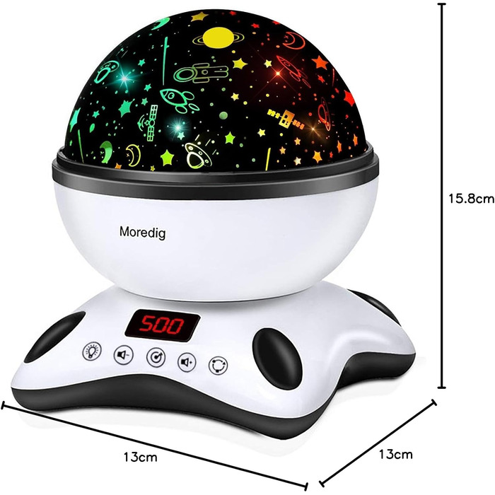 Moredig Night Light Starry Sky Projector for Kids with Remote Control, Timer, Night Light Baby Night Light for Children for Birthday Gift, Nursery, Christmas Gifts - Black and White