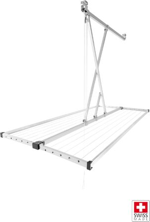 Стеляна сушарка для білизни stewi Deckentrockner Libelle XL Blackline, сріблясто-чорна