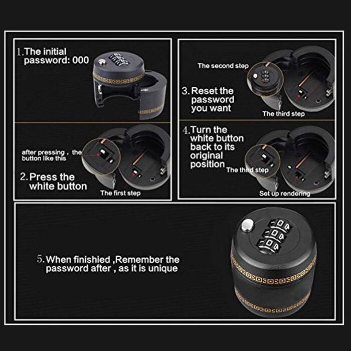 Loboo Idea Combination Lock for Wine and Liqueur Bottles, Bottle Stopper, Password Code Lock, Digital Wine Lock, the diameter of the bottle opening should be between 26 mm and 28 mm