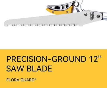 Телескопічний секатор FLORA GUARD 1,4–3,05 м для свіжих гілок і дерев, садова пила з лезом SK5 3D, обрізка та збір плодів