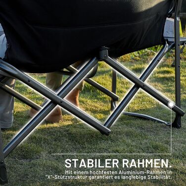 Крісло для кемпінгу Timber Ridge на 2 особи, розкладне, 300 кг, для риболовлі, пікніків, фестивалів, з бічним столиком