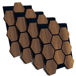 Акустичні настінні панелі AS Country Stone Barok з натурального дерева, 80x65 см, набір 4 шт. — звукоізоляційні декоративні панелі для офісу та дому