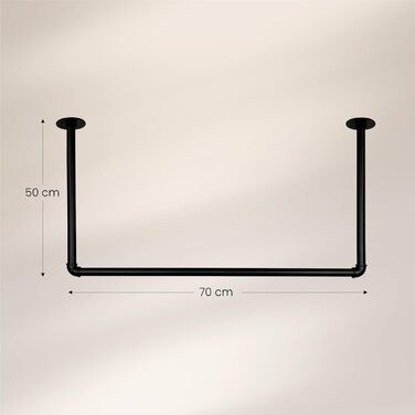 Clothes Rail Wardrobe Industrial Design for Ceiling | Width 70 cm x Height 50 cm | Ceiling Mounting | Clothes Rail | Dressing Room | Bedroom | Hallway | Walk-in Closet