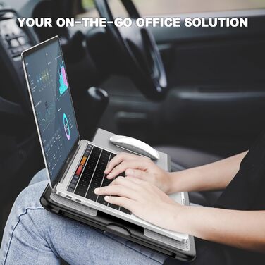 Підставка для ноутбука AboveTEK з вбудованим мауспадом, сірого кольору, для роботи вдома, в офісі, у подорожах