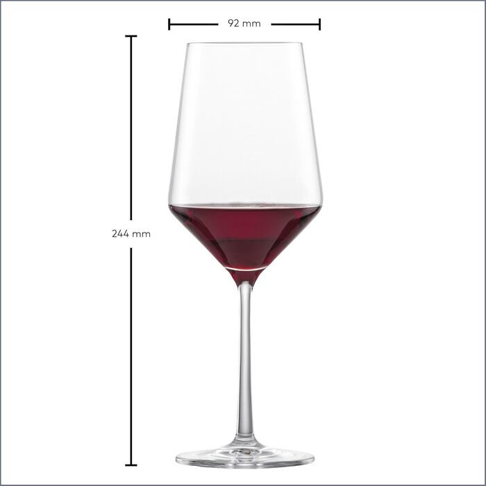 Бокали для червоного вина Zwiesel Glas Pure, набір 2 шт, кришталеві келихи з Tritan, німецьке виробництво, підходять для посудомийної машини