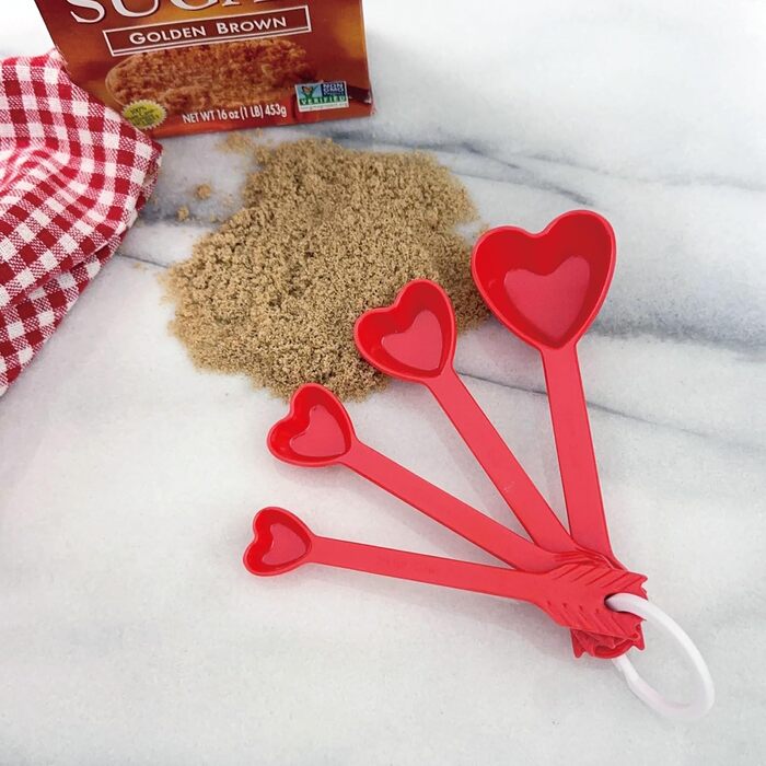 Supreme Housewares Heart Measuring Cups and Spoons Set for Indoor and Outdoor Use, Party, Wedding, Birthday, Valentine's Day, and Everyday Use