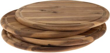 Fleischteller Akazie 4 x Wooden Plates Snack Plates Bread Plates Cutting Boards Ø 30 cm