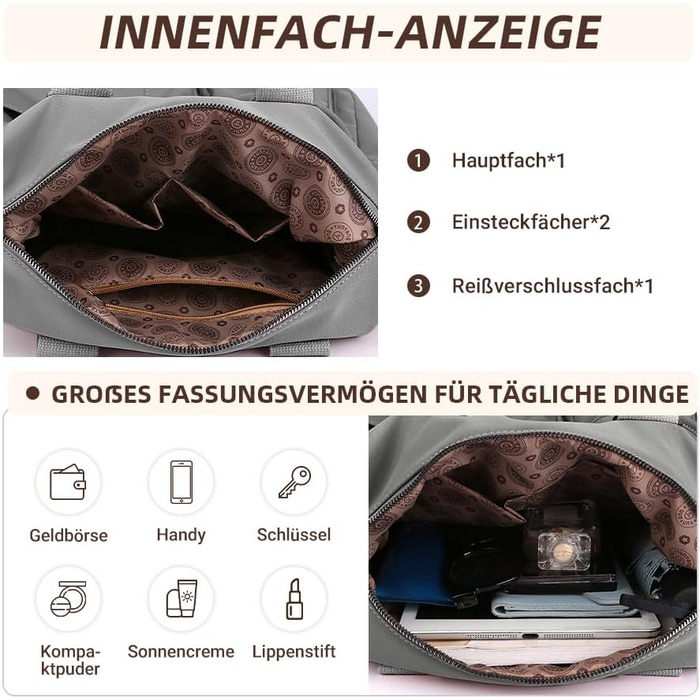 Сумка жіноча DIRRONA велика – містка сумка-шопер для міста, роботи, університету та подорожей, з плечовим ременем (сірий)