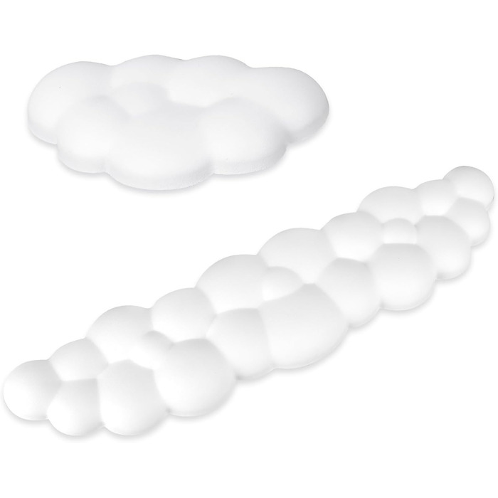 Підставка для зап'ястя клавіатури White Cloud: м'яка, зручна, антиковзаюча, для комп'ютера, комплект для клавіатури та миші