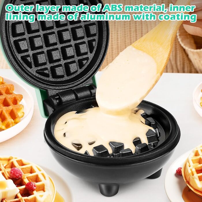 Вафельниця Mini Belgische ø 10 см, 220V, 350W - Класична, зелена