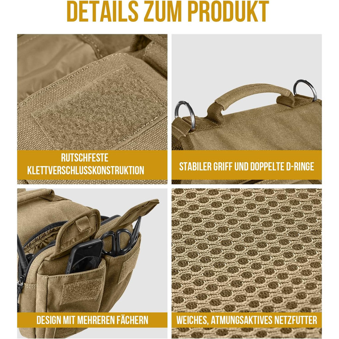 Шлейка для собак OneTigris з рюкзаком, Hoppy Caper 3.0 для піших прогулянок та хайкінгу, рюкзак для собак середніх та великих порід, 2 основні кишені, 4 додаткові кишені - Зелений (L, Коричневий)