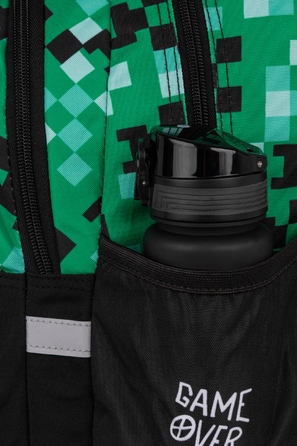Багатовідсіковий шкільний рюкзак CoolPack, чорний з зеленим, 19 л